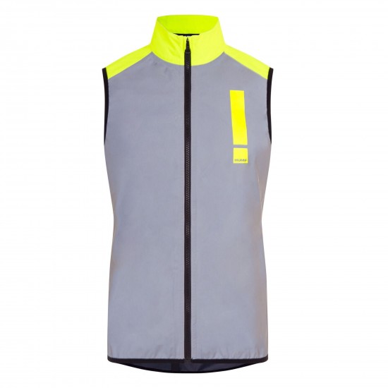 HUMP Men's Ultra Reflect Gilet - Silver Reflect / Hi-Viz Yellow - X-Small HUMP Men's Ultra Reflect Gilet - Silver Reflect / Hi-Viz Yellow - X-Small