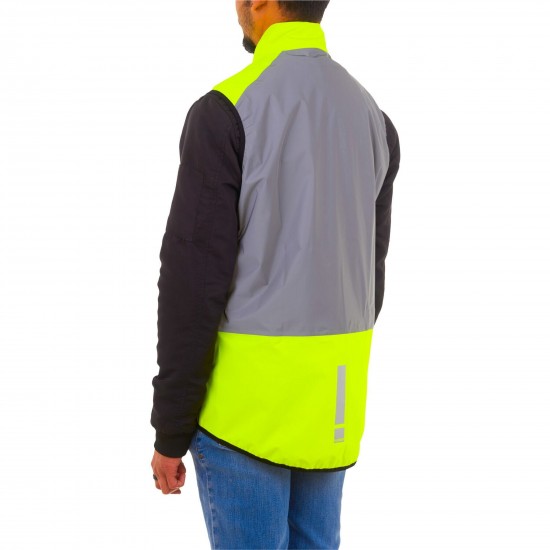 HUMP Men's Ultra Reflect Gilet - Silver Reflect / Hi-Viz Yellow - X-Small HUMP Men's Ultra Reflect Gilet - Silver Reflect / Hi-Viz Yellow - X-Small