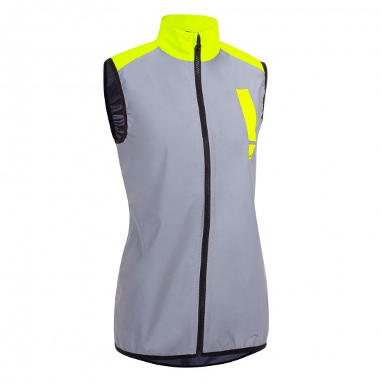 HUMP Women's Ultra Reflect Gilet - Silver Reflect / Hi-Viz Yellow - Size 6 HUMP Women's Ultra Reflect Gilet - Silver Reflect / Hi-Viz Yellow - Size 6