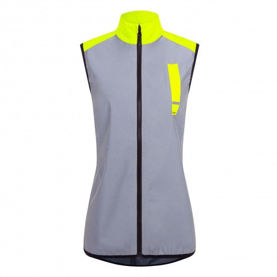 HUMP Women's Ultra Reflect Gilet - Silver Reflect / Hi-Viz Yellow - Size 6 HUMP Women's Ultra Reflect Gilet - Silver Reflect / Hi-Viz Yellow - Size 6