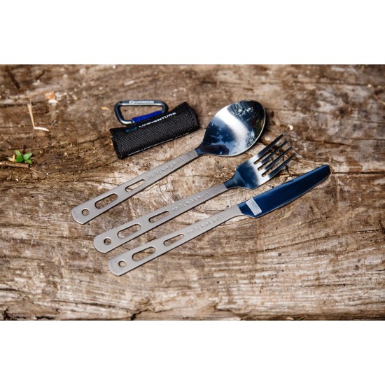 Lifeventure COOKWEAR LV Titanium KFS Knife Fork Spoon Set - Titanium