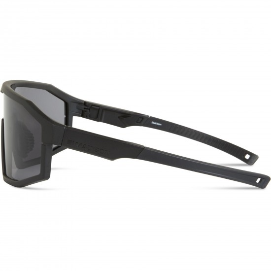 Madison Eyewear Enigma Matt Black Sunglasses - 3 Lens pack - Black Mirror / Amber / Clear