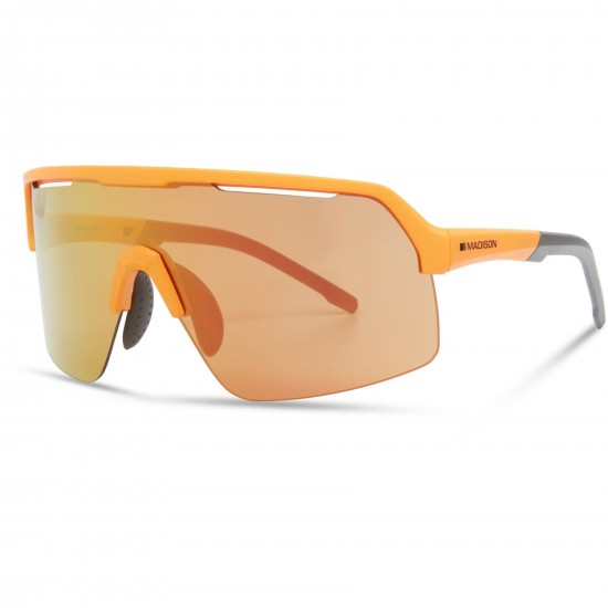 Madison Eyewear Crypto Air Mango Orange Sunglasses - 3 Lens Pack - Fire Mirror / Amber / Clear
