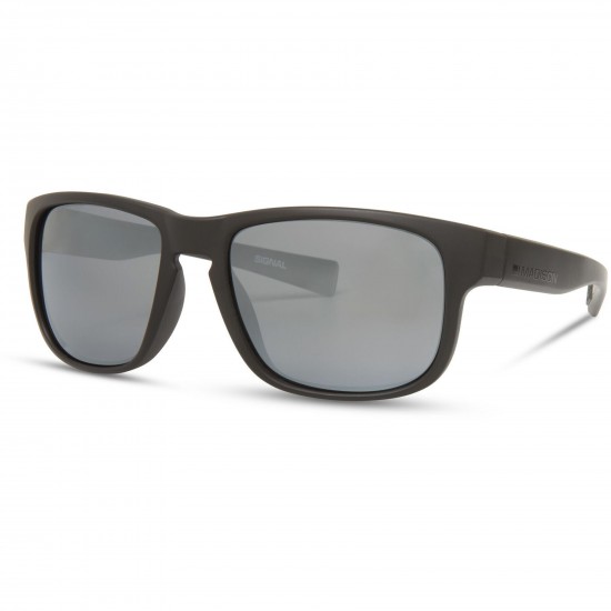 Madison Eyewear Signal Matt Black Sunglasses - 3 Polarised Lens Pack-Silver Mirror/Bronze/Yellow