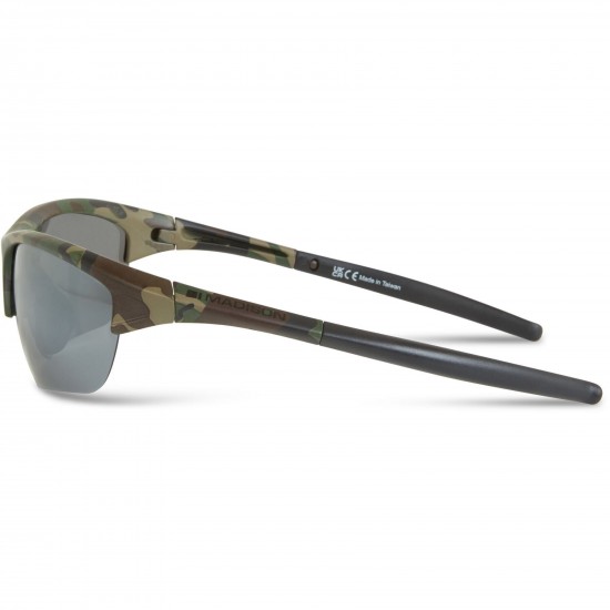 Madison Eyewear Mission Camo Sunglasses - 3 Polarised Lens Pack- Silver Mirror/ Bronze / Yelllow