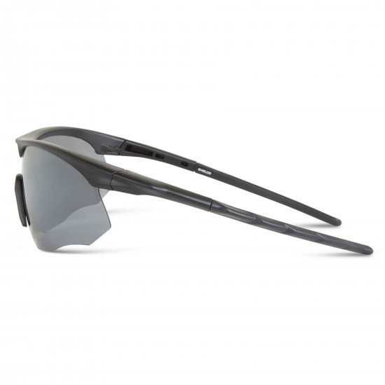 Madison Eyewear Shields Matt Black Sunglasses- 3 Polarised Lens Pack-Silver Mirror/Bronze/Yellow
