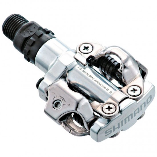 Shimano PD-M520 MTB SPD pedals - two sided mechanism, silver Shimano PD-M520 MTB SPD pedals - two sided mechanism, silver