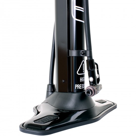 Truflo Pump Truflo Airstore black Airstore track pump with auxillary storage cylinder for tubeless tyres