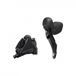 Shimano ST-RX400 GRX 2-speed STI bled with BR-RX400 flat mount calliper, left rear