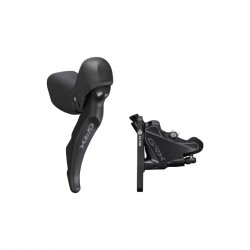 Shimano ST-RX600 GRX 11-speed STI bled with BR-RX400 flat mount calliper, right front