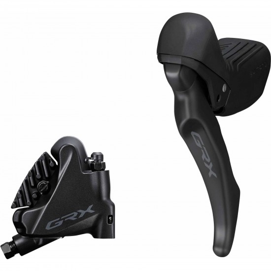 Shimano BL-RX610 GRX hydraulic disc brake lever bled with BR-RX410 calliper, left rear