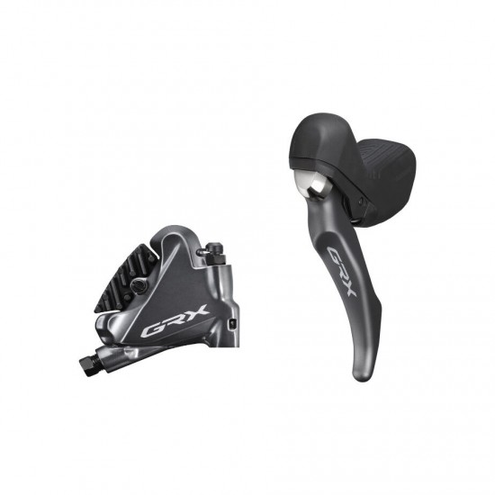Shimano BL-RX810 GRX hydraulic disc brake lever bled with BR-RX810 calliper, left rear