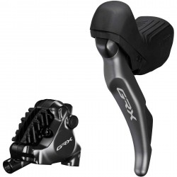 Shimano ST-RX820 GRX 2-speed STI bled with BR-RX820 flat mount calliper, left rear