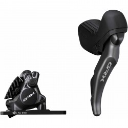 Shimano ST-RX820 GRX 12-speed STI bled with BR-RX820 flat mount calliper, right front