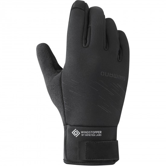 Shimano Clothing Unisex, WINDSTOPPER© Insulated Gloves, Black, Size S