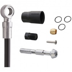 Shimano SM-BH90 XTR/XT/SLX disc brake cuttable hose, straight banjo, front, black Shimano SM-BH90 XTR/XT/SLX disc brake cuttable hose, straight banjo, front, black