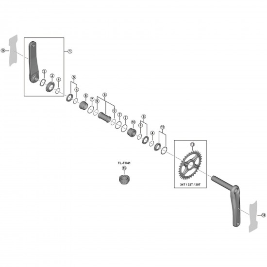 Shimano SM-CRM95 XTR 12spd M9100/20/30 1X DCE single chainring 30T Shimano SM-CRM95 XTR 12spd M9100/20/30 1X DCE single chainring 30T