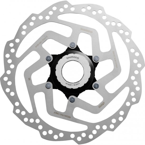 Shimano SM-RT10 Tourney TX Centre-Lock disc rotor, resin pad only, int+ext l/ring 180 mm