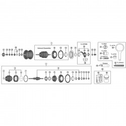 Shimano SG-S7000 Alfine hub components, non-turn washers (8R/8L), cap nuts and CJ-S7000