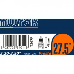 Nutrak TUBE Nutrak 26x4-4.3 Prst 1.3mm 26 x 4.0 - 4.3" inch Presta inner tube 1.3 mm butyl Nutrak TUBE Nutrak 26x4-4.3 Prst 1.3mm 26 x 4.0 - 4.3" inch Presta inner tube 1.3 mm butyl