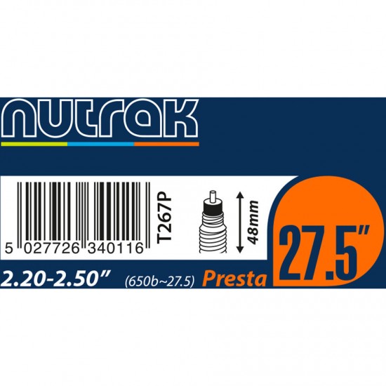 Nutrak TUBE Nutrak 26x4-4.3 Prst 1.3mm 26 x 4.0 - 4.3" inch Presta inner tube 1.3 mm butyl Nutrak TUBE Nutrak 26x4-4.3 Prst 1.3mm 26 x 4.0 - 4.3" inch Presta inner tube 1.3 mm butyl