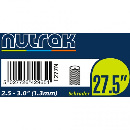 Nutrak TUBE Nutrak 27.5 x 2.5-3.0 Prst 27.5 inch or 650B x 2.5 - 3.0 Presta inner tube Nutrak TUBE Nutrak 27.5 x 2.5-3.0 Prst 27.5 inch or 650B x 2.5 - 3.0 Presta inner tube
