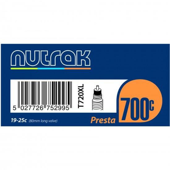 Nutrak 700 x 19 - 25C Presta inner tube Nutrak 700 x 19 - 25C Presta inner tube