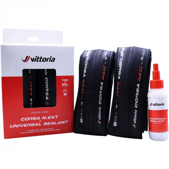 Vittoria Corsa N.EXT 700x28c TLR Twin Pack with Sealant 80ml Vittoria Corsa N.EXT 700x28c TLR Twin Pack with Sealant 80ml