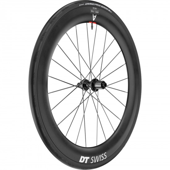 DT Swiss ARC 1100 DICUT disc brake WTS, carbon clincher 65 x 22 mm rim, rear with tyre DT Swiss ARC 1100 DICUT disc brake WTS, carbon clincher 65 x 22 mm rim, rear with tyre