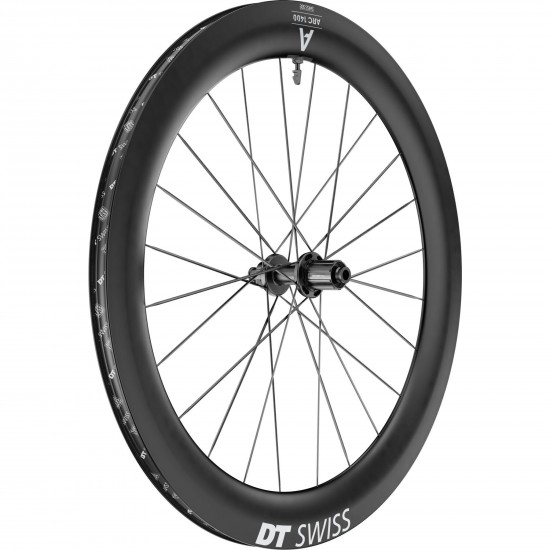 DT Swiss ARC 1400 DICUT disc brake wheel, carbon clincher 65 x 22 mm rim, rear DT Swiss ARC 1400 DICUT disc brake wheel, carbon clincher 65 x 22 mm rim, rear