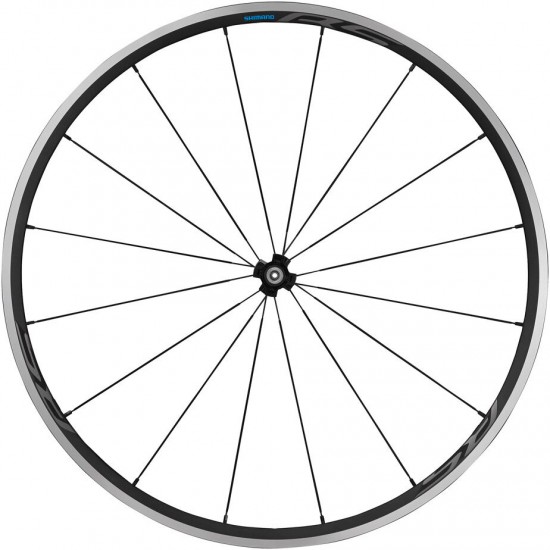 Shimano WH-RS300 clincher wheel, 100 mm Q/R axle, front, black Shimano WH-RS300 clincher wheel, 100 mm Q/R axle, front, black