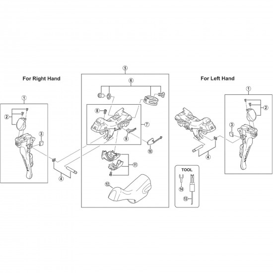 Shimano ST-6800 right hand main lever assembly Shimano ST-6800 right hand main lever assembly