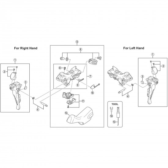 Shimano ST-6800 left hand main lever assembly