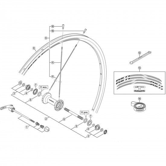 Shimano WH-RS11-F spoke 282 mm