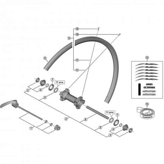 Shimano WH-RS300-CL-F spoke, 282 mm