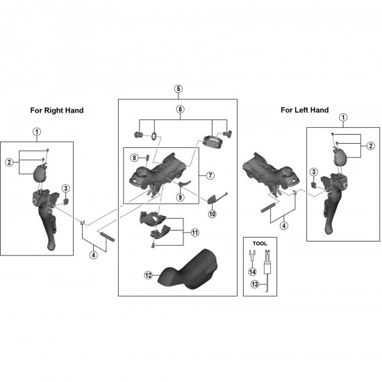Shimano ST-5800 left hand main lever assembly, silver