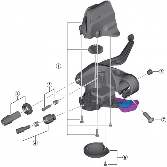 Shimano ST-T4000 indicator unit right hand, silver