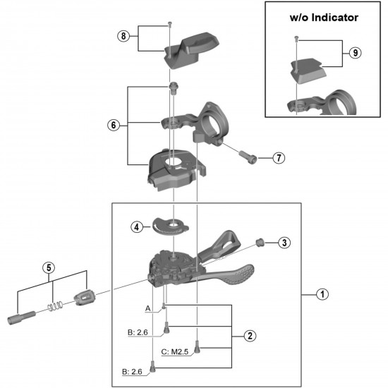 Shimano SL-M8000 right hand base cap and bolt