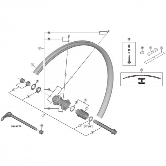 Shimano WH-M8000-TL-29er spoke 300 mm
