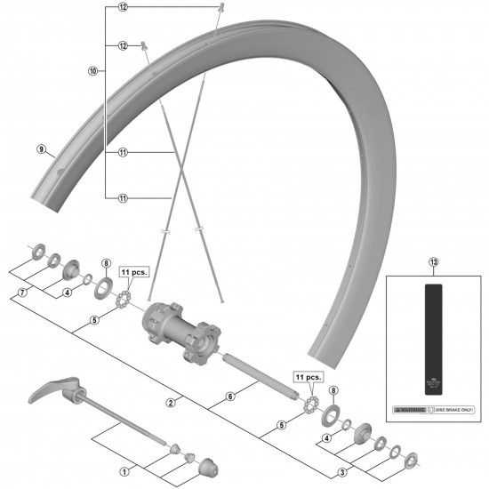 Shimano WH-U5000-F Complete quick release, 133 mm