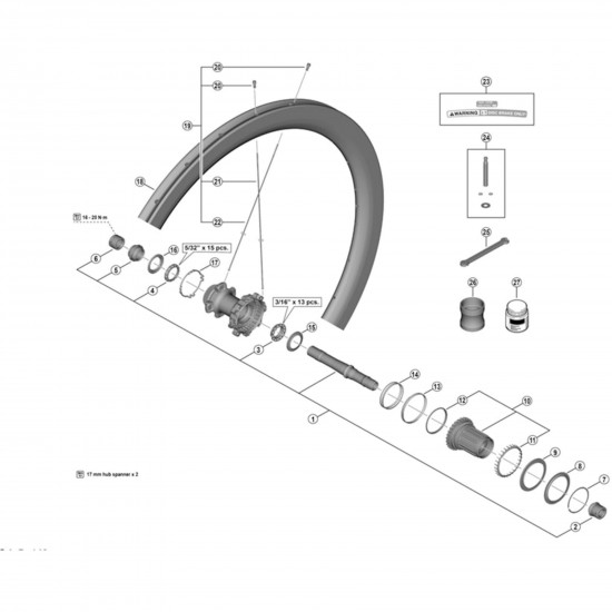Shimano WH-R9100-C60-TU-F valve extension unit Shimano WH-R9100-C60-TU-F valve extension unit