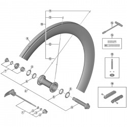 Shimano WH-R9100-C60-TU-R right hand spoke, 278.5 mm