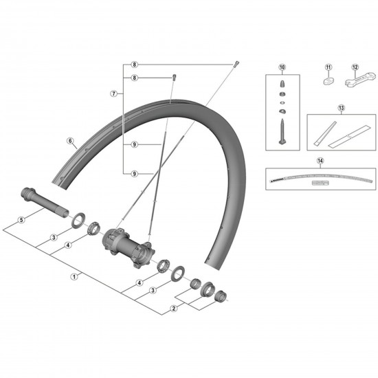 Shimano WH-R9170-C40-TU-F12 complete hub axle Shimano WH-R9170-C40-TU-F12 complete hub axle