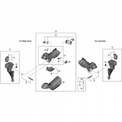 Shimano ST-R9100 left hand name plate and fixing screw Shimano ST-R9100 left hand name plate and fixing screw