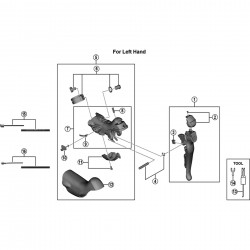 Shimano ST-R2030 left hand name plate and screw Shimano ST-R2030 left hand name plate and screw
