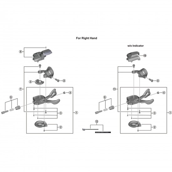 Shimano SL-M6000 right hand bracket and fixing bolt, for without indicator type Shimano SL-M6000 right hand bracket and fixing bolt, for without indicator type