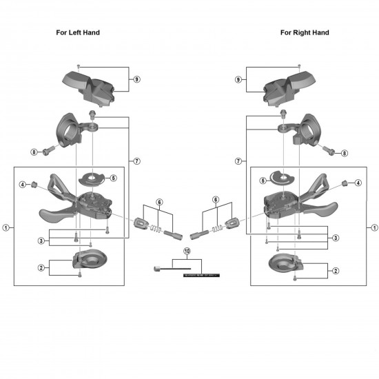 Shimano SL-T6000 right hand main lever cover and fixing screw Shimano SL-T6000 right hand main lever cover and fixing screw