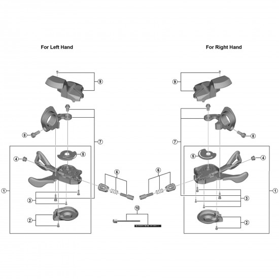 Shimano SL-T6000 left hand main lever cover and fixing screw Shimano SL-T6000 left hand main lever cover and fixing screw