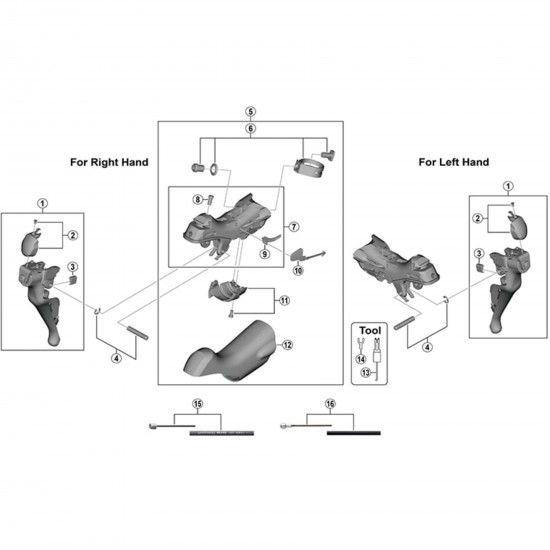 Shimano ST-R8000 bracket cover pair