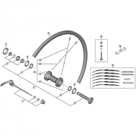 Shimano WH-RS500-TL-F complete quick release, 133 mm Shimano WH-RS500-TL-F complete quick release, 133 mm